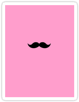 Mustache Pink Background Stickers By Mckenzie Nickolas Sticker