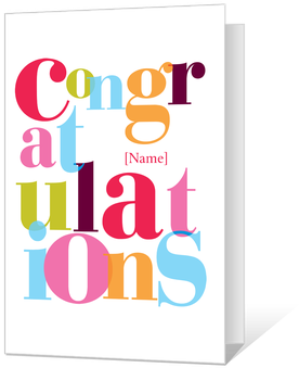 Printable Congrats Cards Bold Colour Congratulations Card