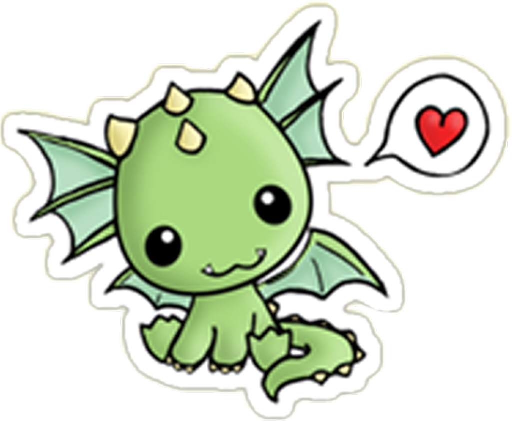 Dragon Sticker Cute Kawaii Dino Drawings 1024x843 Png Clipart