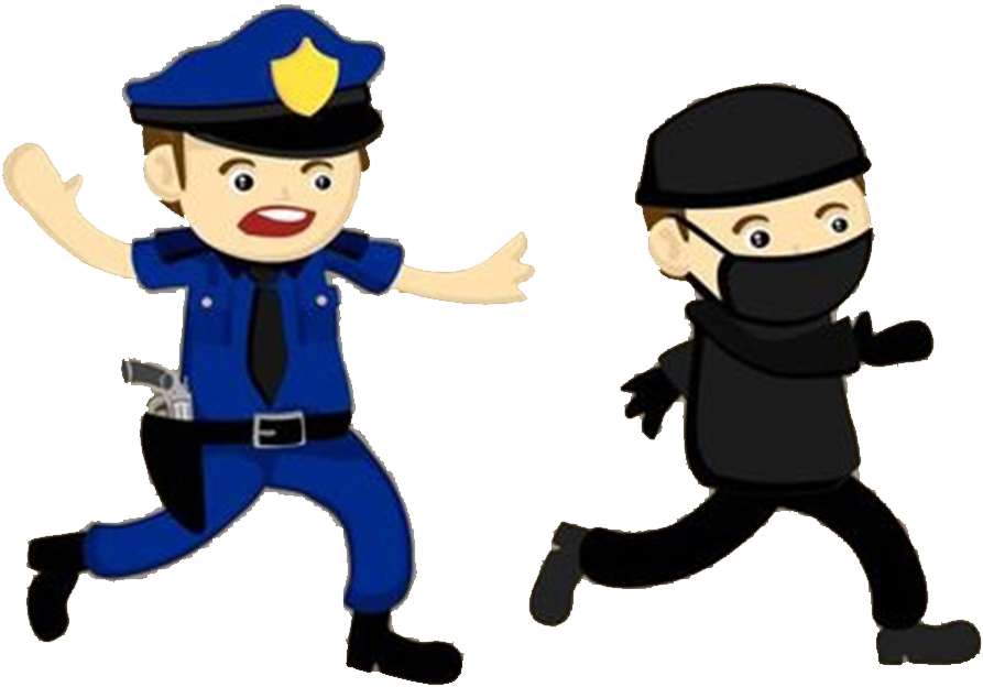 Police Officer Crime Illustration Police Catch Thief Cartoon