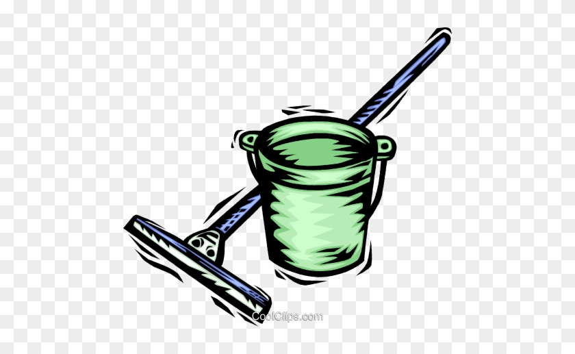 Mops And Pails Royalty Free Vector Clip Art Illustration Mop And