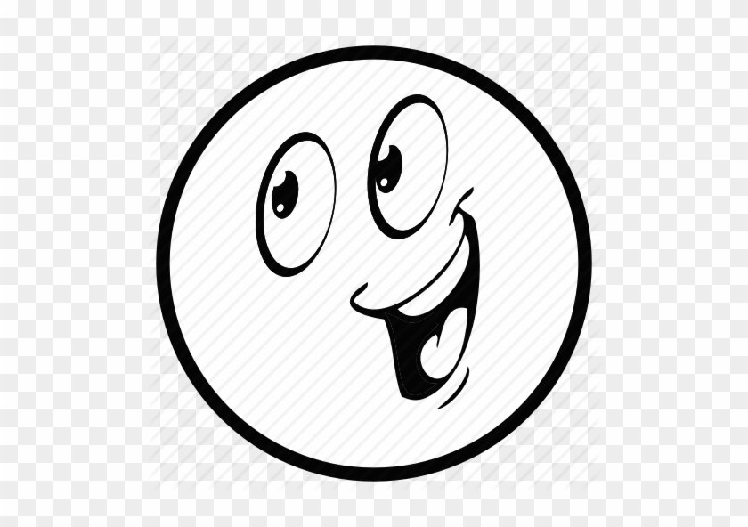 Smiley Icon Black White Happy Face Emoji Black And White Full Size