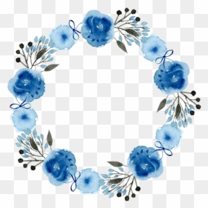 Imagens Floral Em Png Para Baixar Blue Watercolor Wreath Png Free