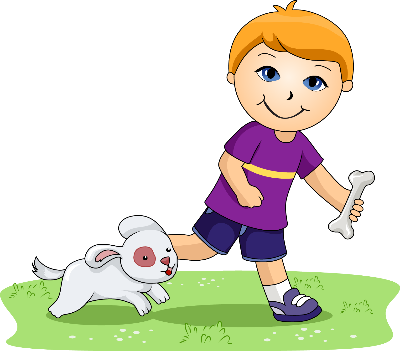 boy and his dog clipart images