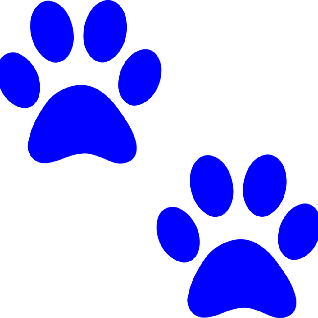 Dog Paw Clip Art Paw Prints Dog Free Vector Graphic - Blue Paw Print ...