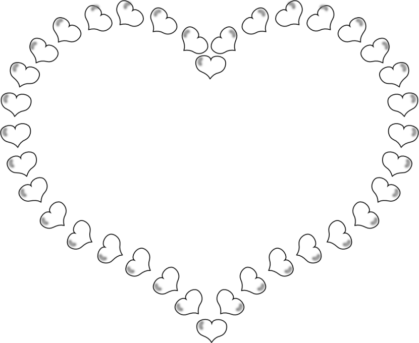 heart border clip art black and white