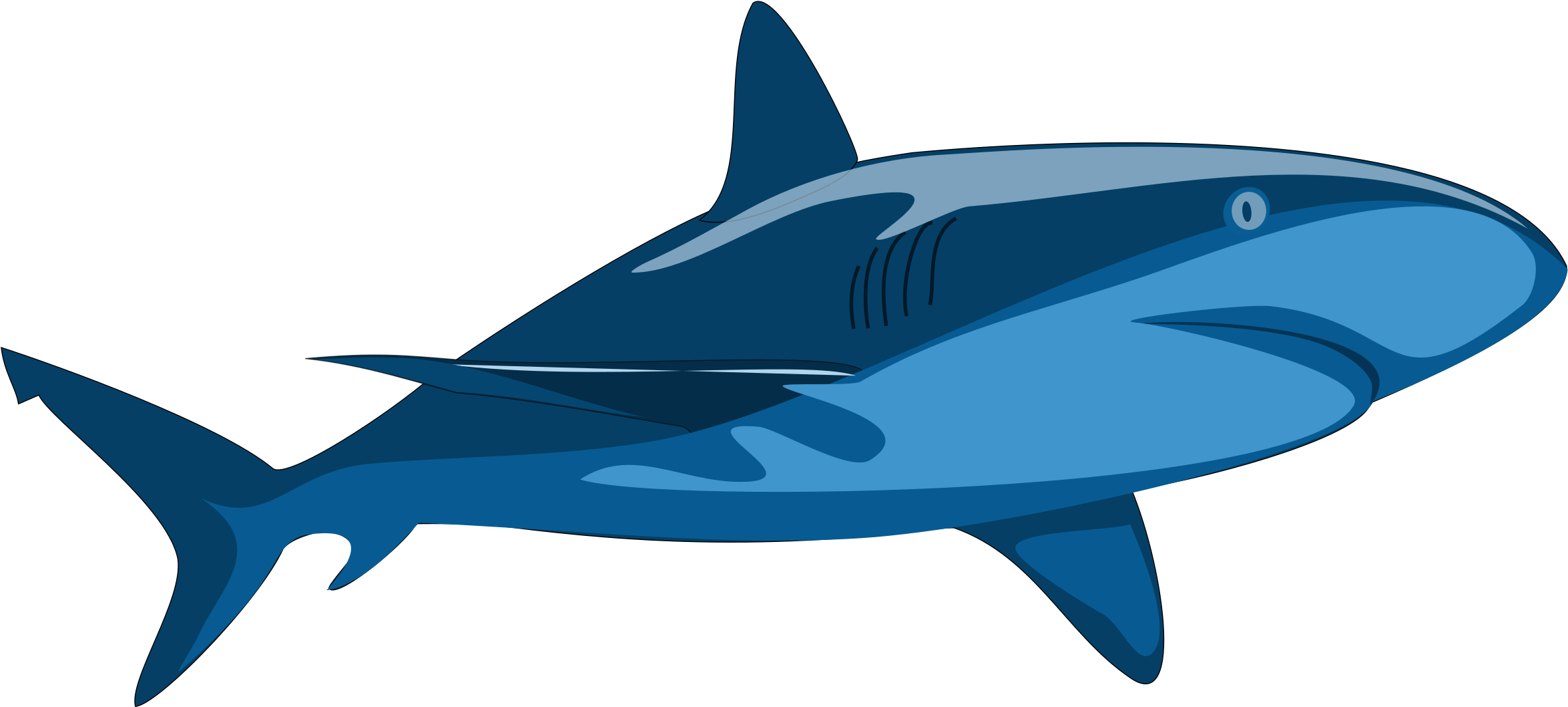 Blue Fish Clipart 24, Buy Clip Art - Vector Clip Art Shark - (1668x750 ...