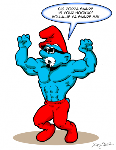 Big Poppa Smurf - (500x500) Png Clipart Download