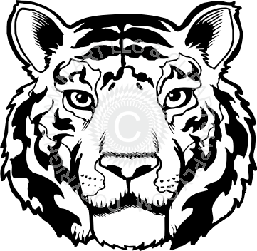 Tiger Clipart Black And White - (361x352) Png Clipart Download