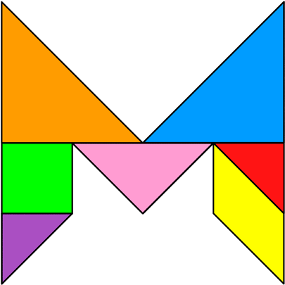 Tangram Letter M - Tangram Puzzle Letters (420x420)