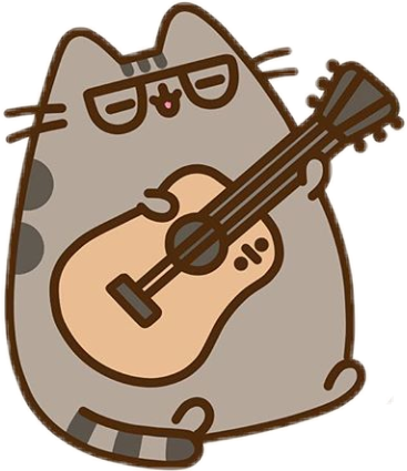 Pusheen Guitar - (367x425) Png Clipart Download