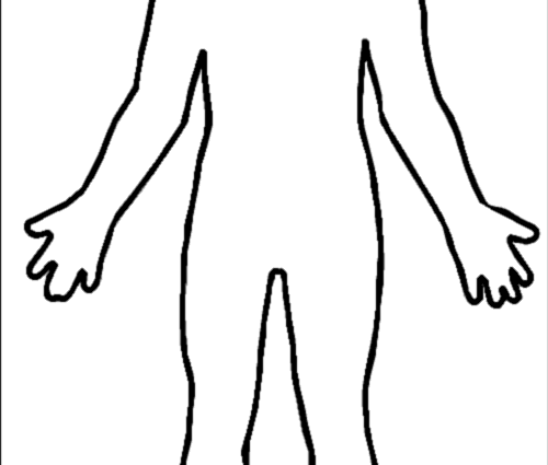 500 X 901 - Simple Sketch Of Human Body - (500x425) Png Clipart Download