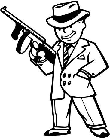 Note The Grin ) - Fallout Vault Boy Mafia - Full Size PNG Clipart ...