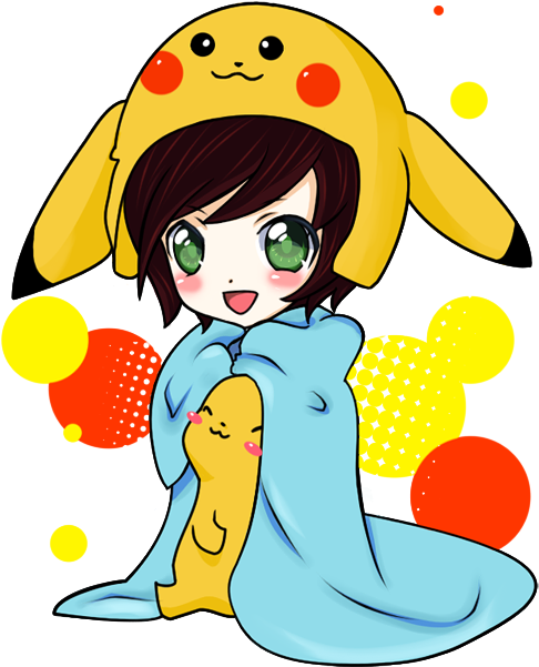 Pikachu Chibi By Sugarpixels - Chibi Girl With Pikachu - (526x640) Png ...