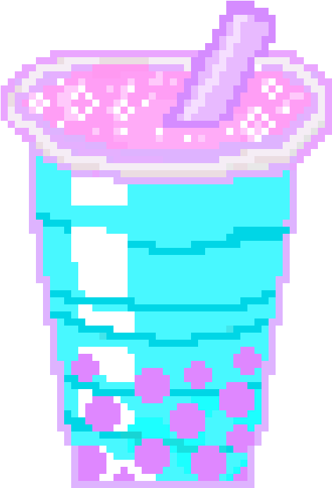 Bubble Tea - Bubble Tea Pixel Art (570x730)