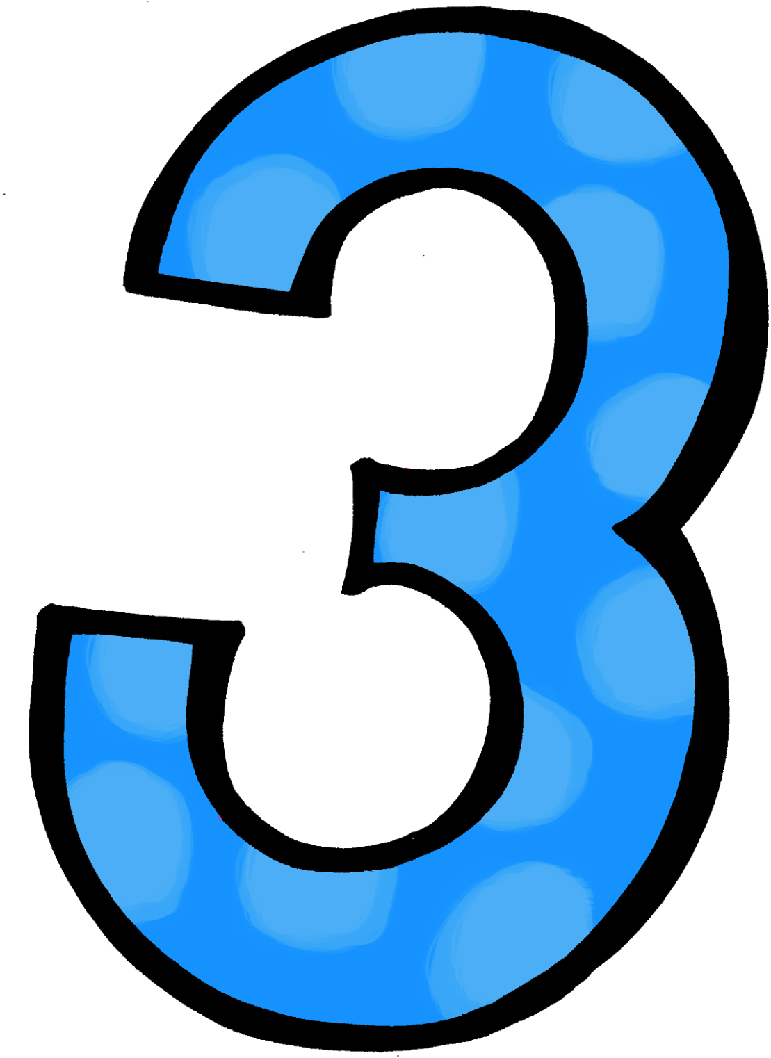 1st Grade 2nd Grade 3rd Grade - Blue Polka Dot Number 3 - Full Size PNG ...