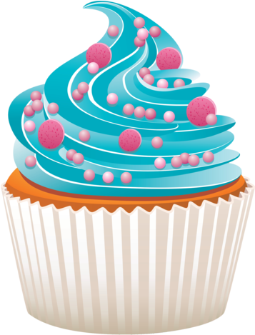 Package Four Includes - Blue Cupcake Png - (356x480) Png Clipart Download