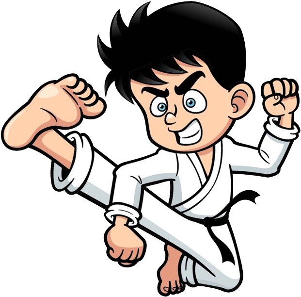 Kick Cartoon Karate Clip Art - Karate Boy Cartoon - (640x640) Png ...