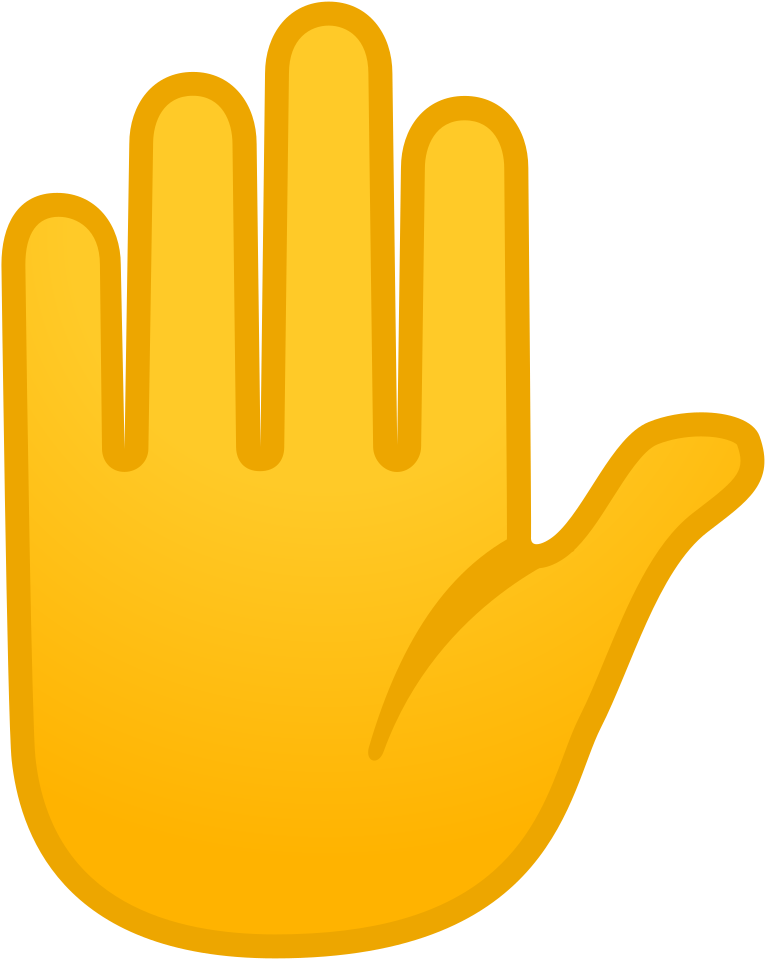 Raised Hand Icon - Raised Hand Emoji Png - (1024x1024) Png Clipart Download