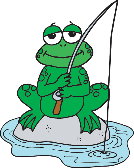 Frog Fishing - Frog - Full Size PNG Clipart Images Download