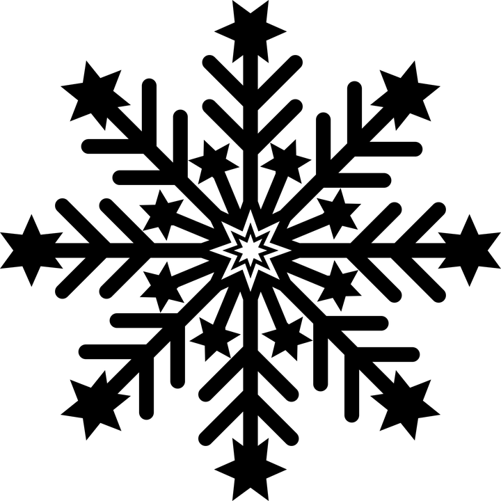 Black And White Snowflake Clipart - Schneeflocke Schwarz Weiß (720x720)
