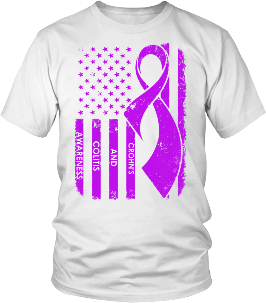 Crohn's And Colitis Awareness Flag Shirt - Anime Girl On T Shir ...