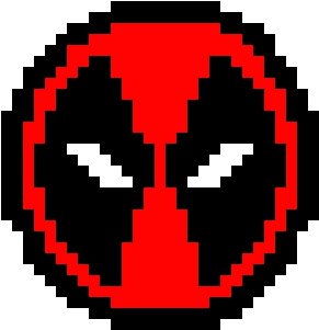 Deadpool - Pixel Art Deadpool Logo - (350x350) Png Clipart Download