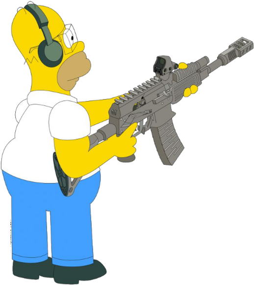 Homer Simpson Homer Simpsons With Gun 534x600 Png Clipart Download