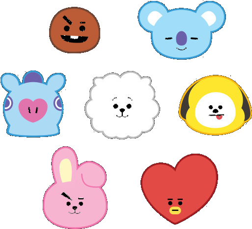 Bt21 Stickers - (630x630) Png Clipart Download