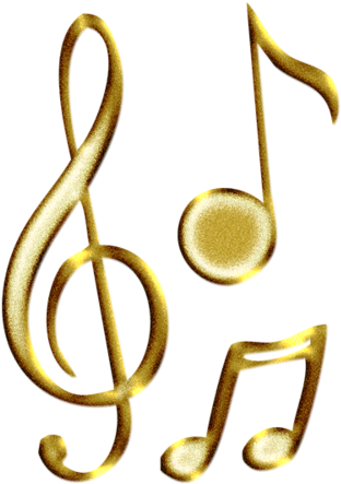 Gold Music Notes Transparent Background - (333x500) Png Clipart Download