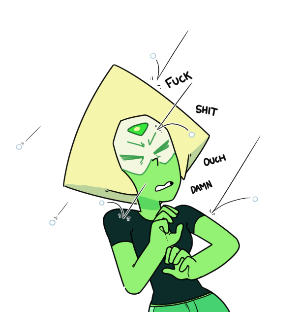 Peridot Experiencing Hail For The First Time - Green (616x633)