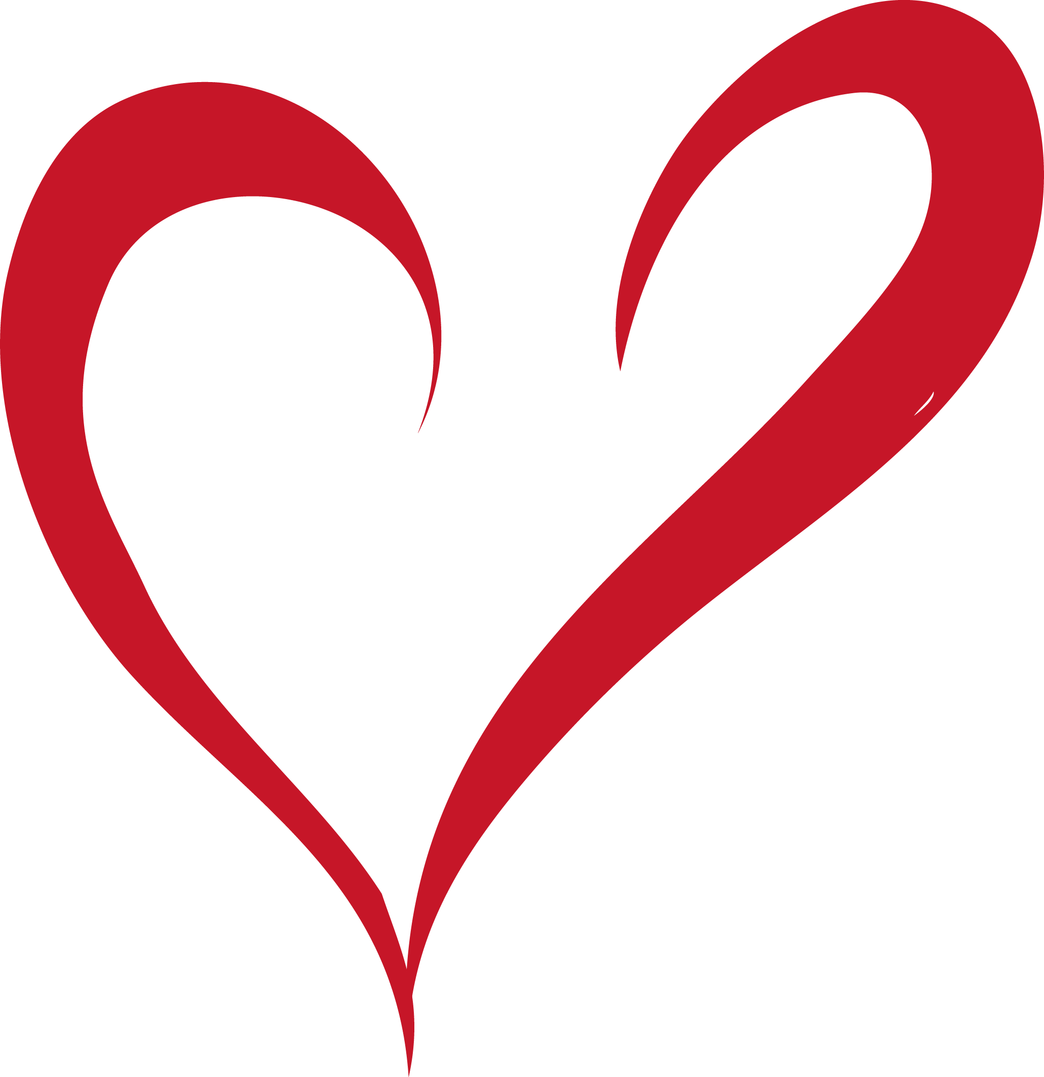 Heart Area Clip Art - Curved Heart (2061x2126)