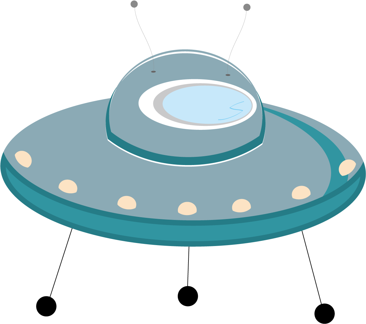 Flying Saucer Unidentified Flying Object Cartoon Clip - Ufo Vector ...