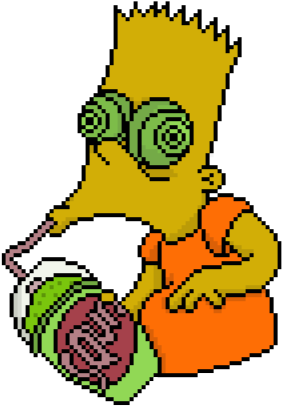 Bart Simpson - Bart Simpson En Pixel Transparent PNG - 350x430