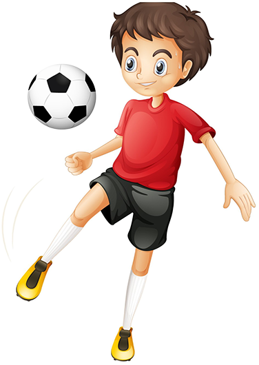 Prelude Playschool Indirapuram - Boy Playing Soccer Cartoon (384x538)
