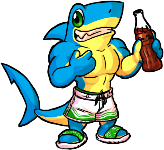 Shark Dude By Goronic - Drawing - (533x503) Png Clipart Download