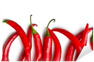 Chili Peppers On White Background Wall Mural • Pixers® - Bird's Eye Chili (400x400)