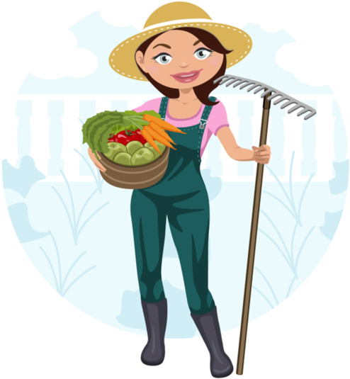 lady farmer cartoon