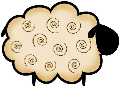 Little Folk Art Sheep - Primitive Clipart (400x323)