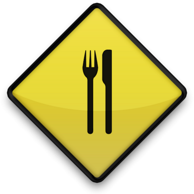 Fork Knife - Traffic Signs - (400x400) Png Clipart Download