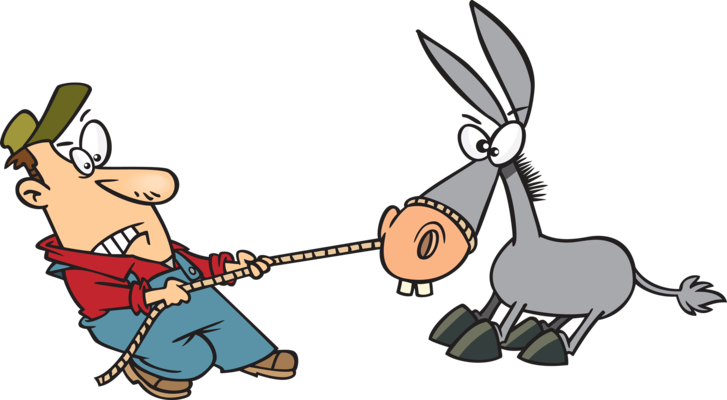 Donkey Tug Of War - (727x400) Png Clipart Download