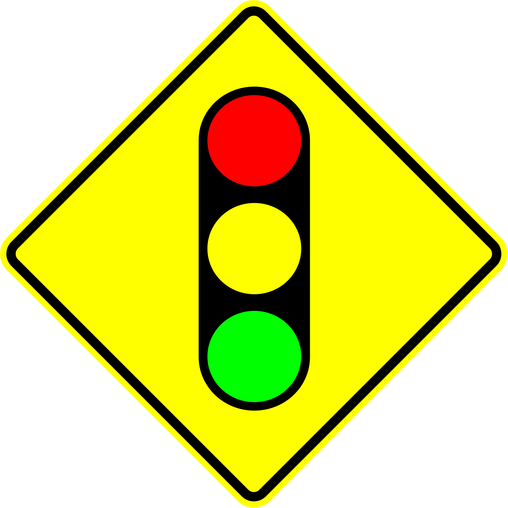 Open - Signal Ahead Sign Png - (2000x2000) Png Clipart Download