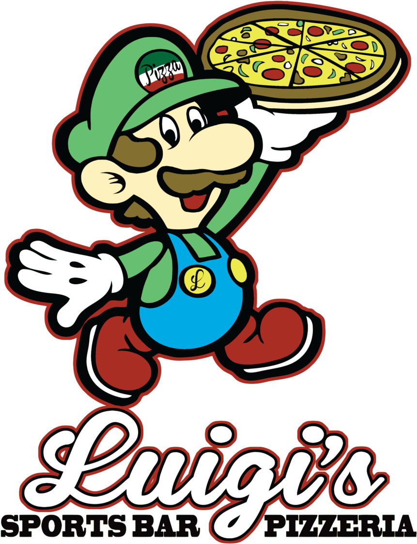 Луиджи самара. Пицца Луиджи. Mario's pizza logo.