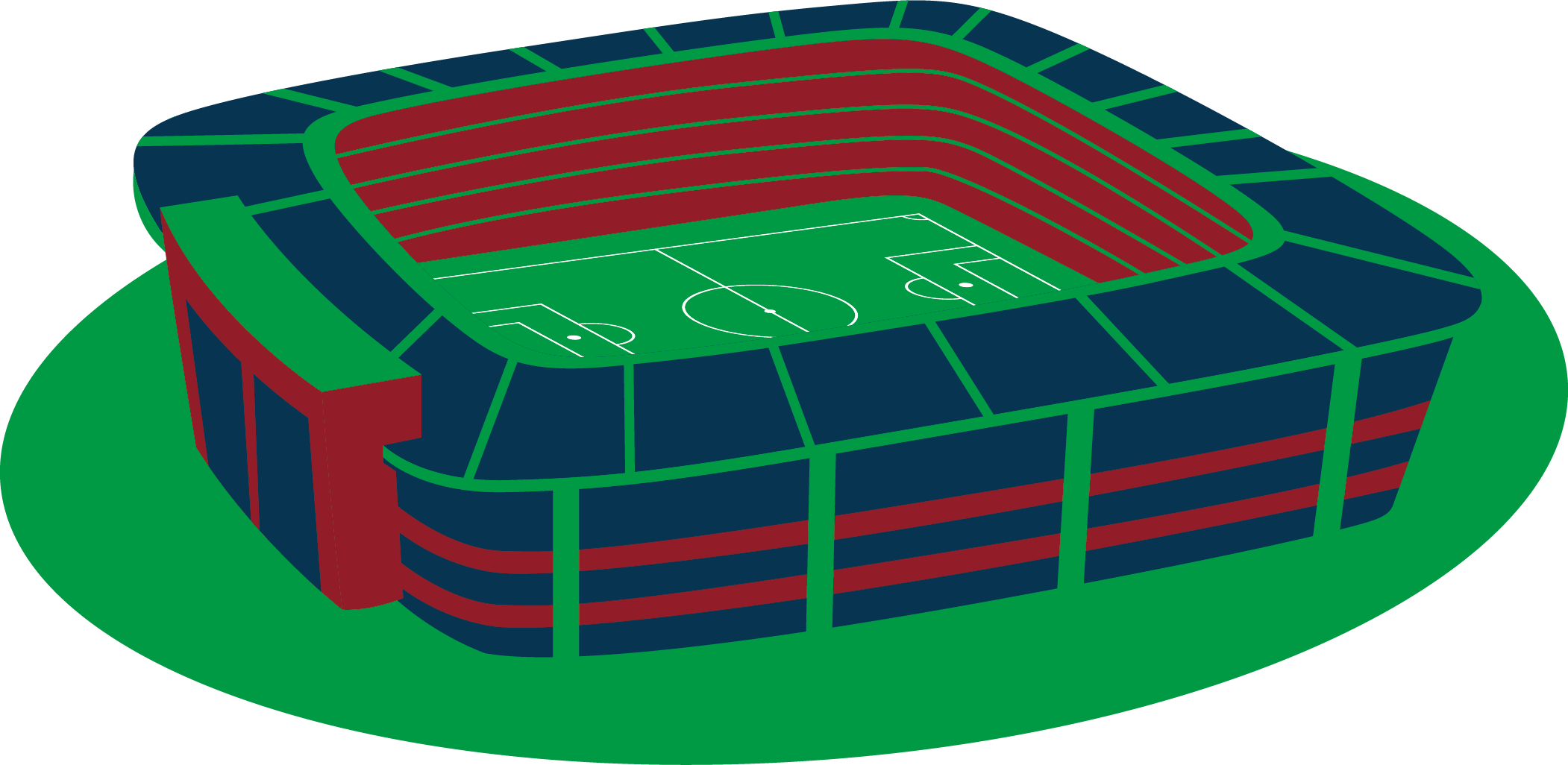 Stadium Football Pitch Sport - Vector Football Pitch Png - (2102x1026 ...