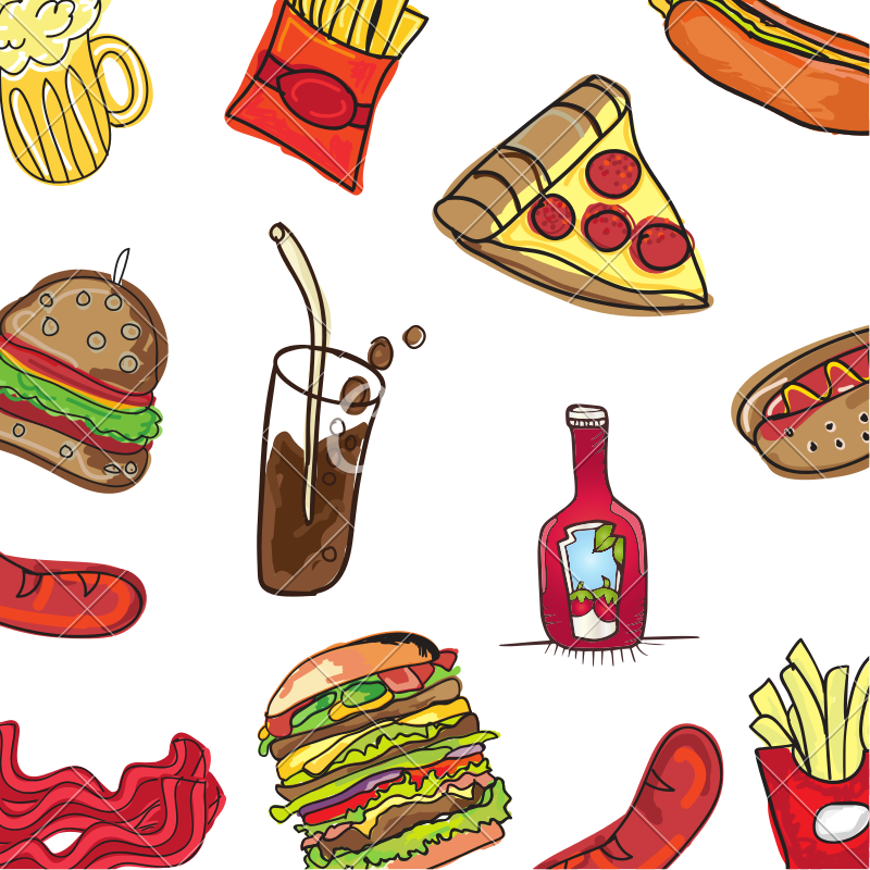 Fast Food Background - Food - (800x800) Png Clipart Download