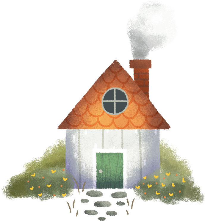 Cartoon House Chimney - Casa Con Chimenea - (800x808) Png Clipart Download