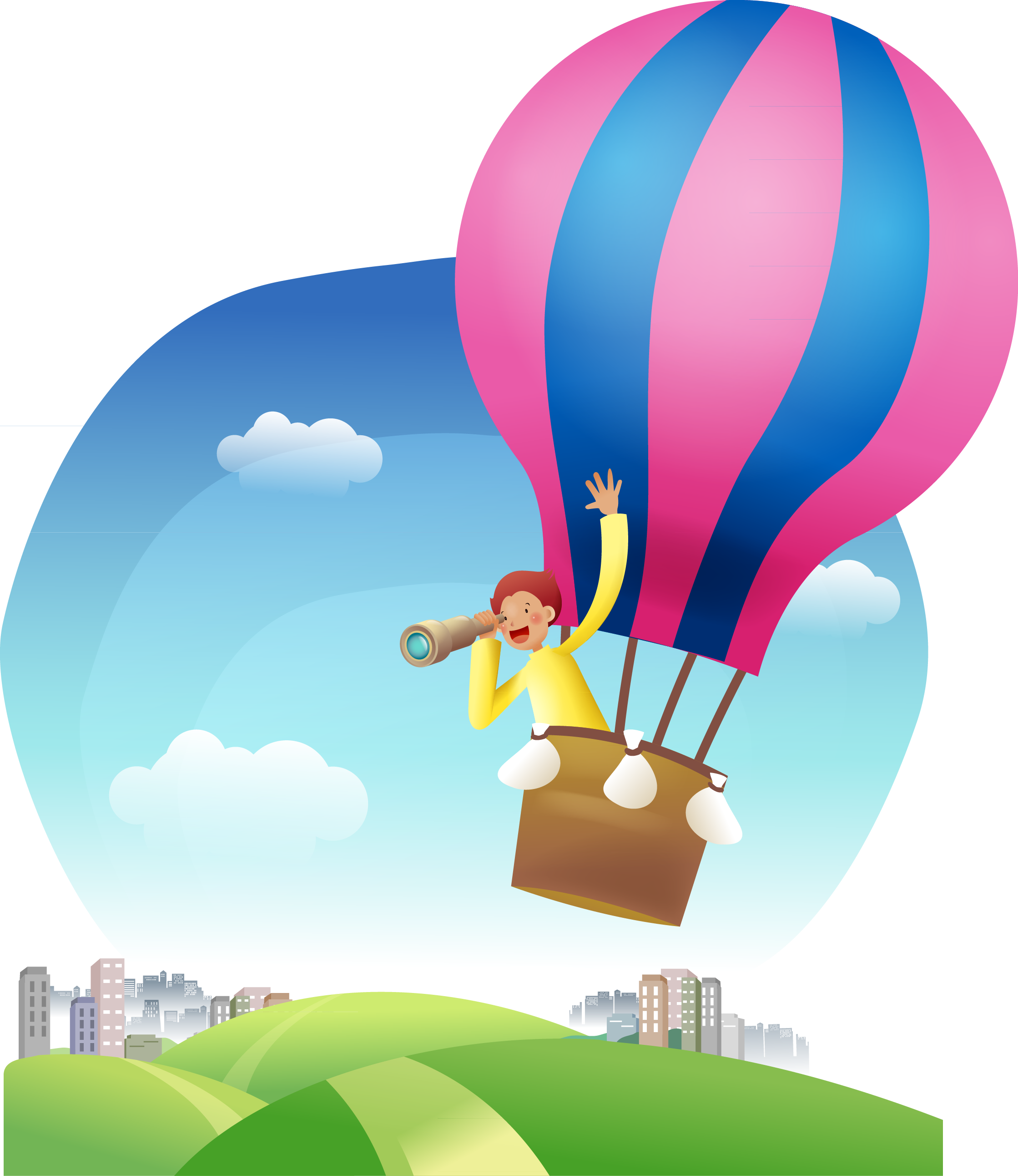Hot Air Balloon Cartoon Illustration Balloon Sky Cartoon Png 2238x2583 Png Clipart Download