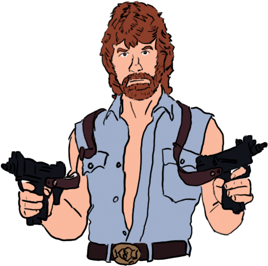 Chuck Norris By Normantweeter Clipartlook Chuck Norris Cartoon Face 587x596 Png Clipart