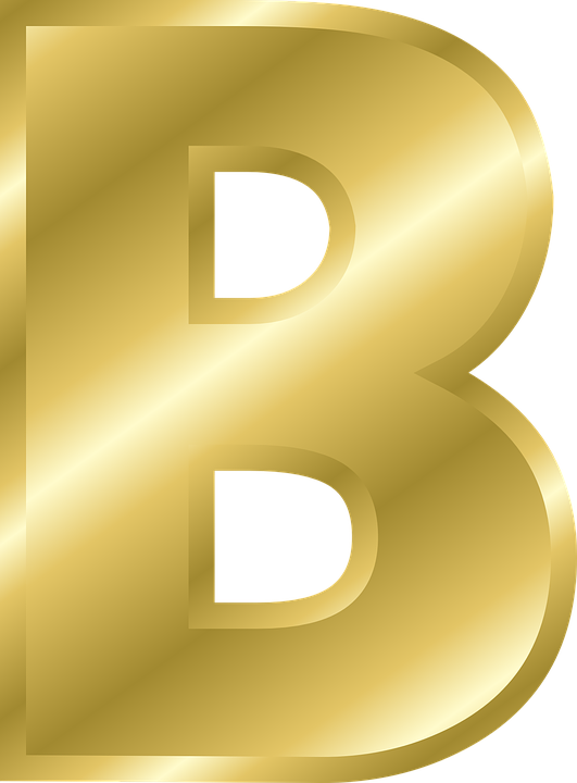 B 4, Buy Clip Art - Gold Alphabet Letters (531x720)