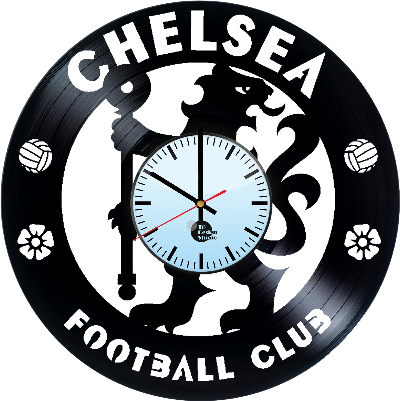 Chelsea Handmade Vinyl Record Wall Clock Fan Gift Chelsea Fc Silhouette 1500x1500 Png Clipart Download